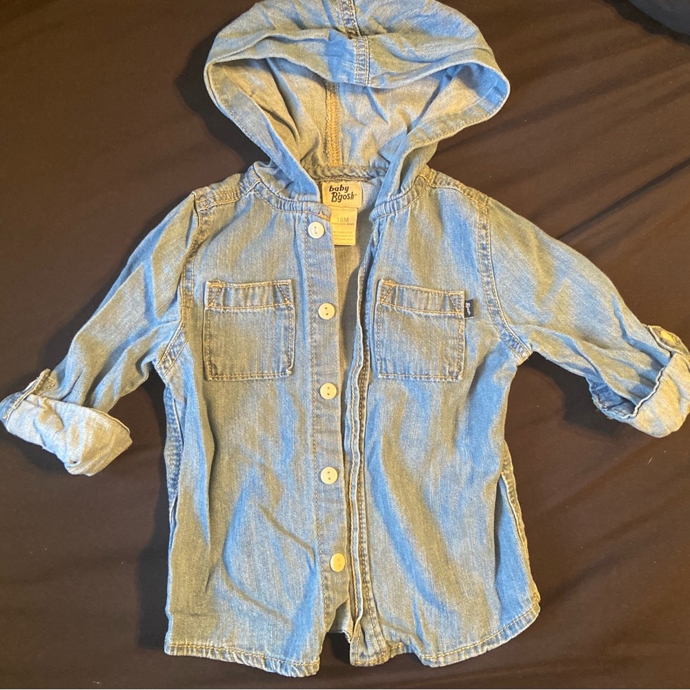 OshKosh Toddler Denim Hooded Button Down